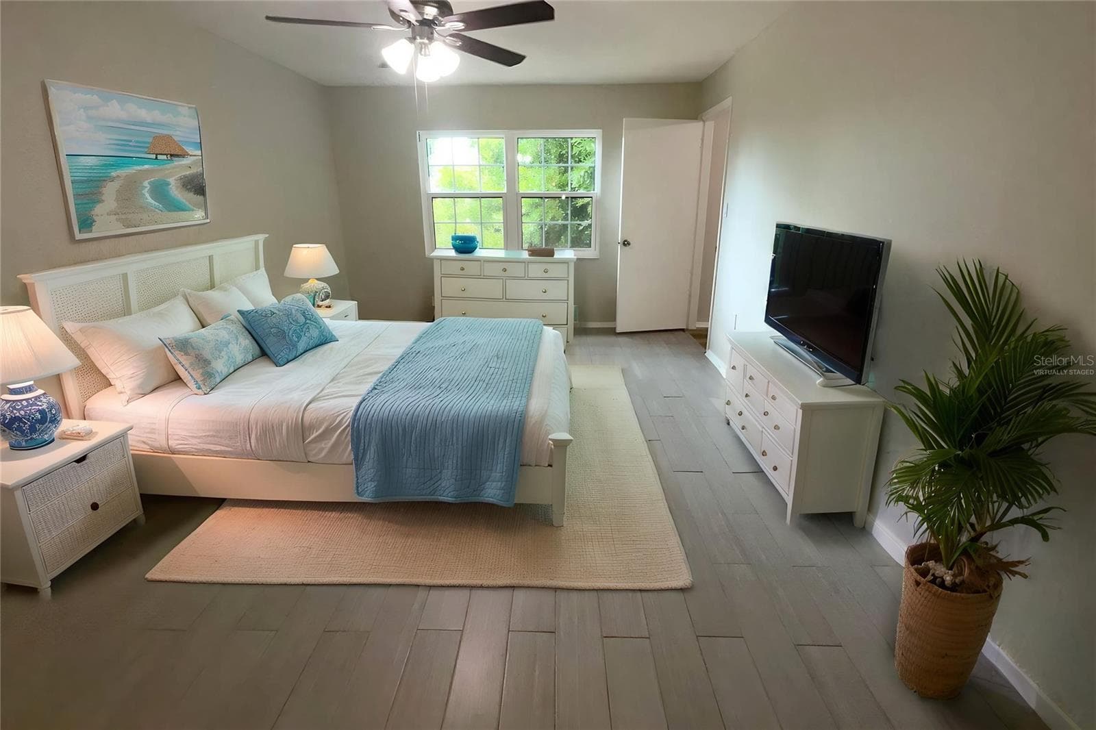 Virtually staged-Bedroom 2 door to bonus room - 1020 85TH AVE N #222, ST PETERSBURG
