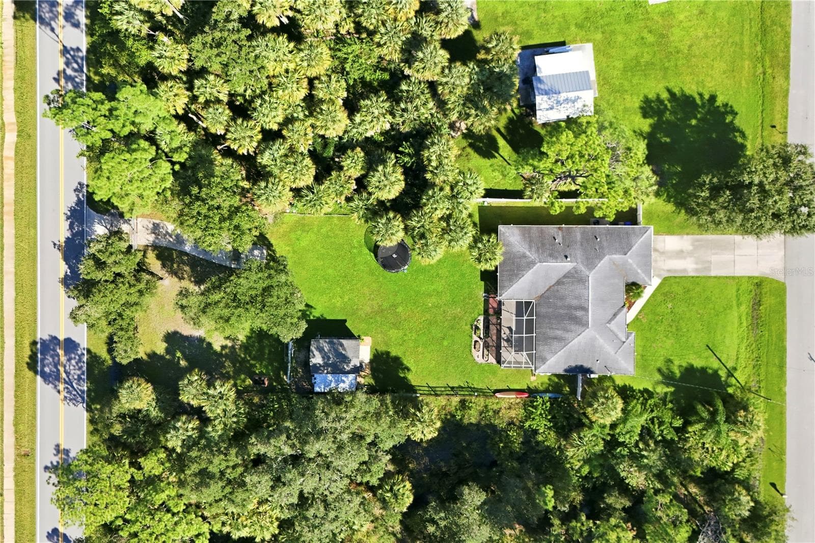 Aerial view. Front is on Flint Rd and back gate is Eldron Ave. - 4732 FLINT DR, NORTH PORT