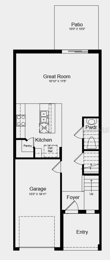 First Floor Plan - Additional Highlights Include: luxury vinyl plank flooring, whole house blinds, and all appliances included - 557 MOONSTONE CT, GROVELAND