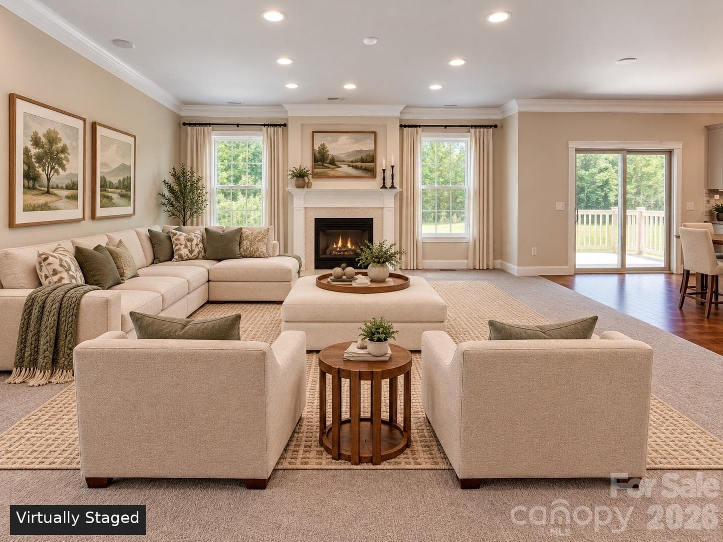 Living Room from Dining Room View Virtually Staged - 7041 Carnwarth Lane, Indian Land