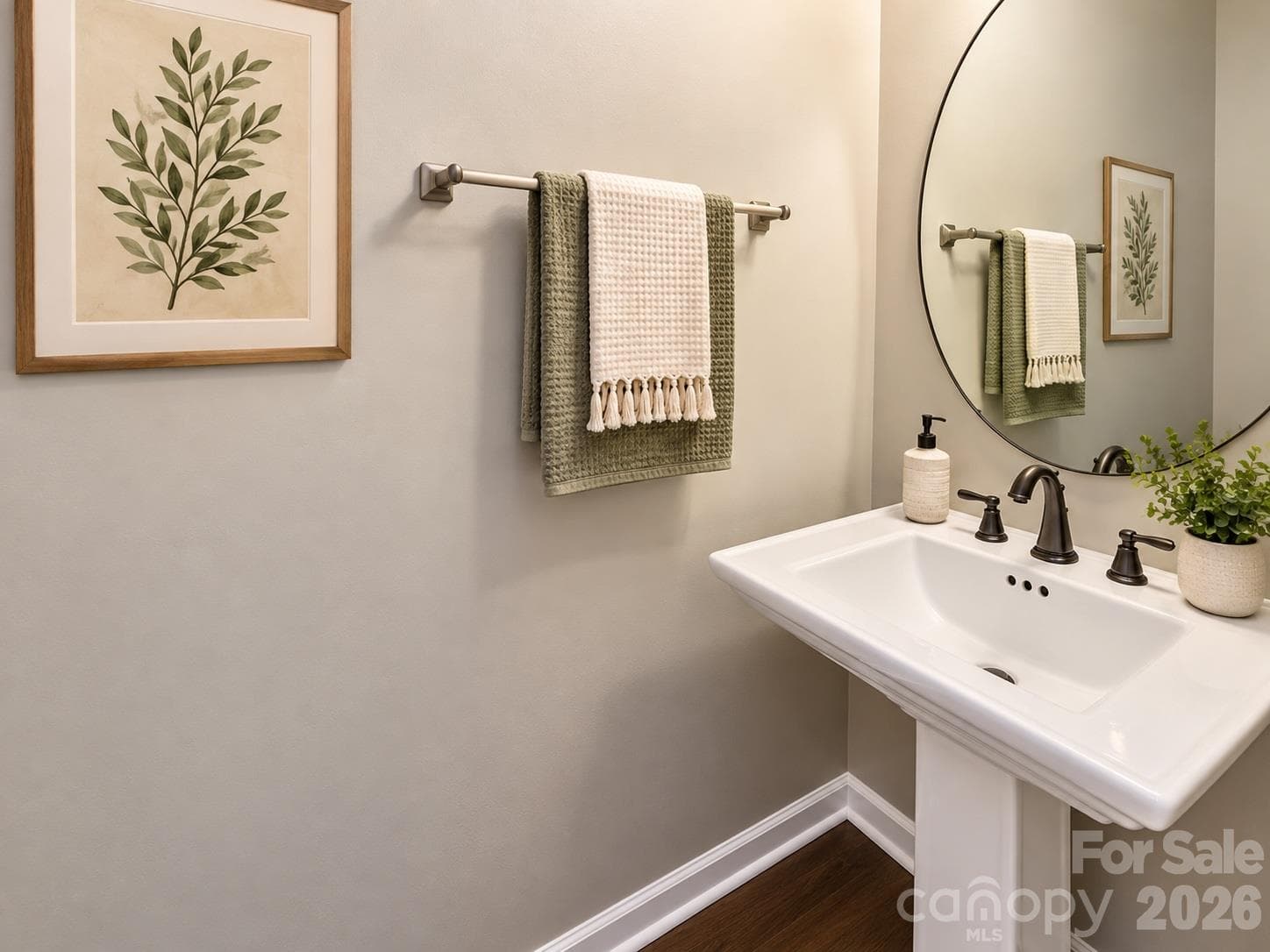 Powder Room on Main Floor Virtually Staged - 7041 Carnwarth Lane, Indian Land