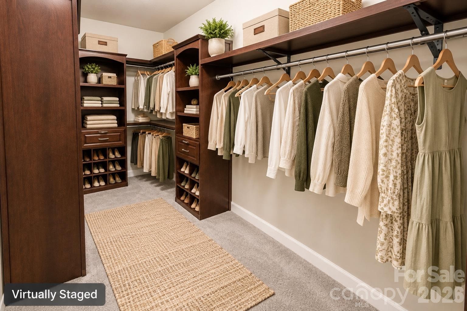 Primary Closet Virtually Staged - 7041 Carnwarth Lane, Indian Land
