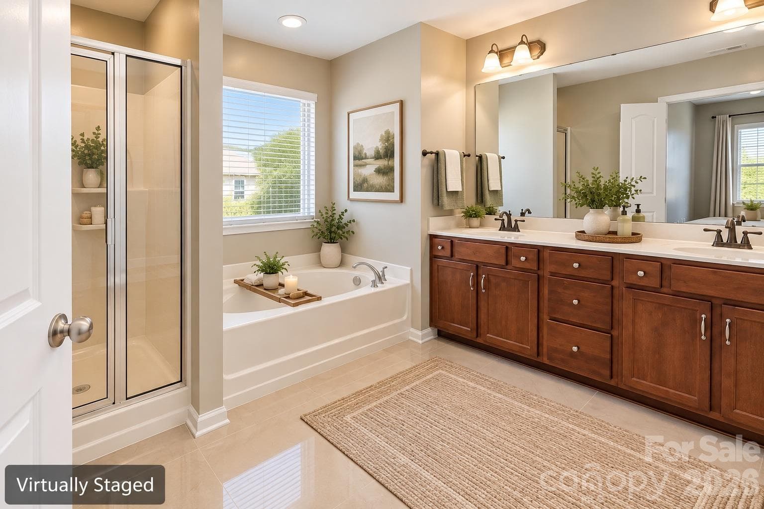 Primary Bathroom Virtually Staged - 7041 Carnwarth Lane, Indian Land