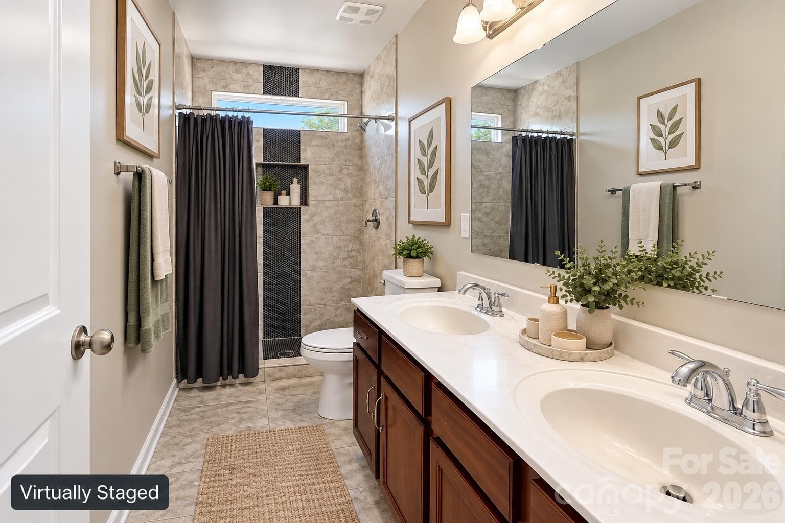 Secondary Bathroom 2nd Floor Virtually Staged - 7041 Carnwarth Lane, Indian Land