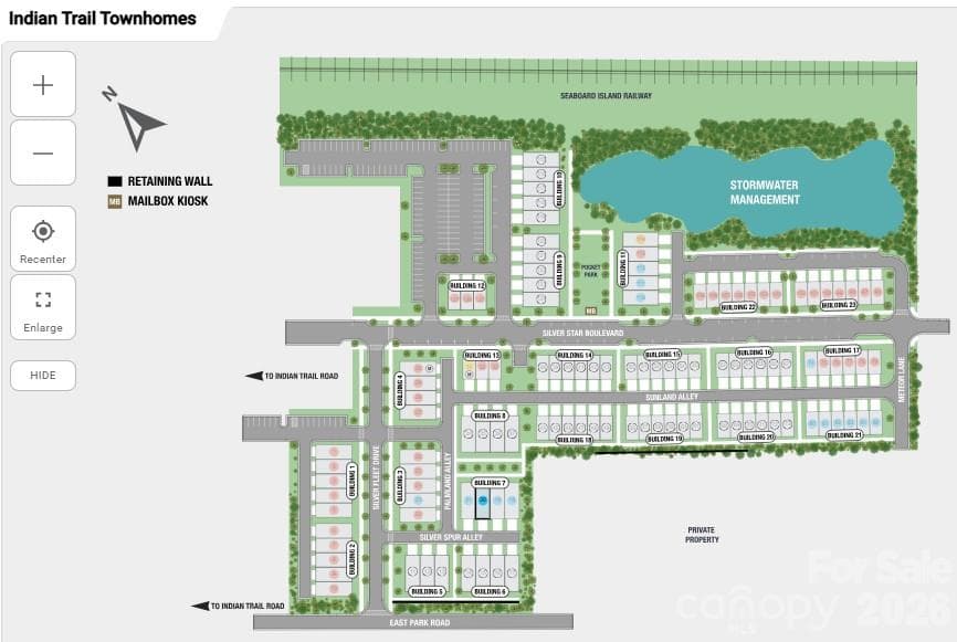Indian Trail Townhomes Sitemap - 505 Silver Spur Alley, Indian Trail