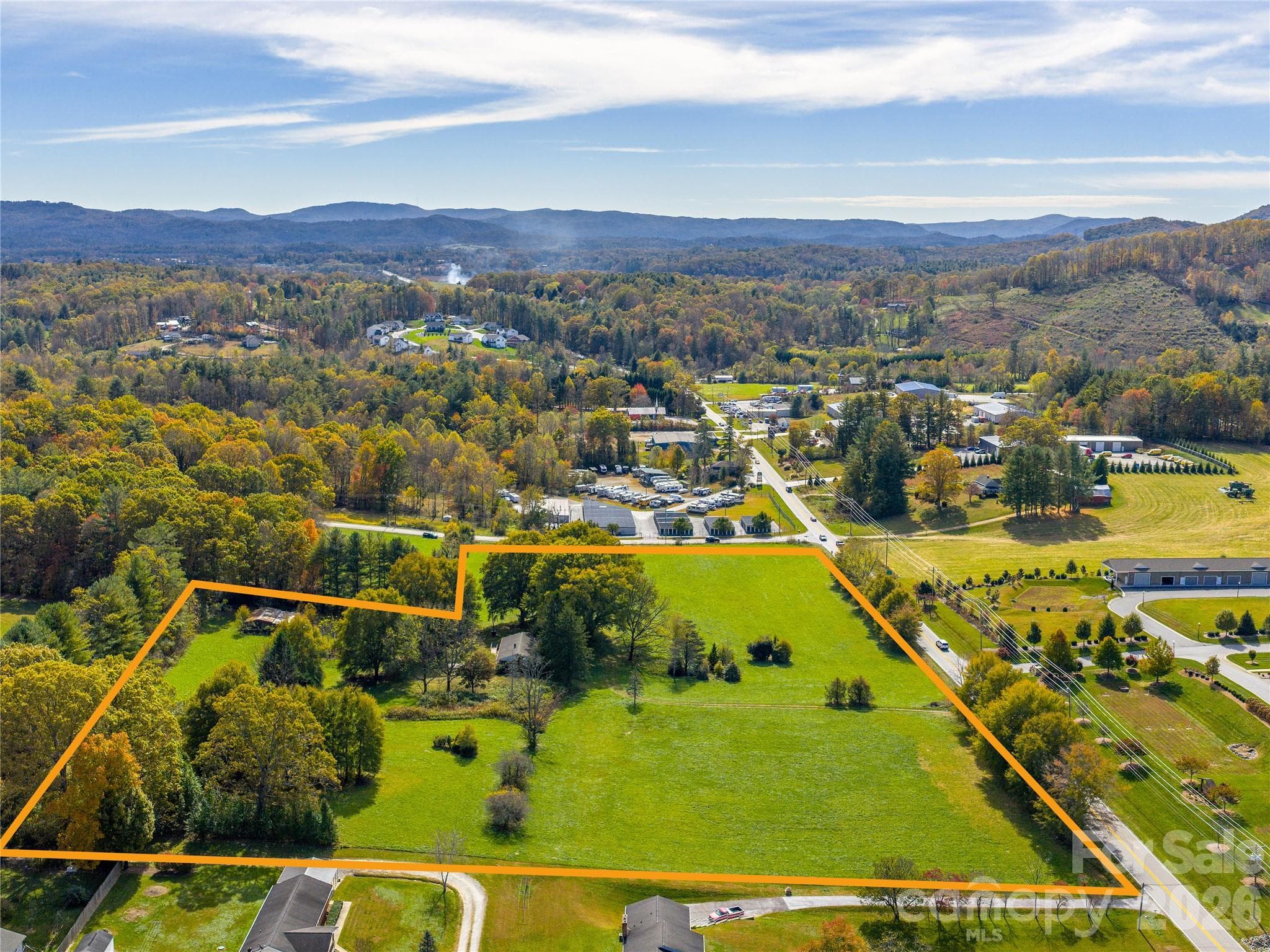 Aerial - Approx Lot Lines - 5620 Old Haywood Road, Mills River