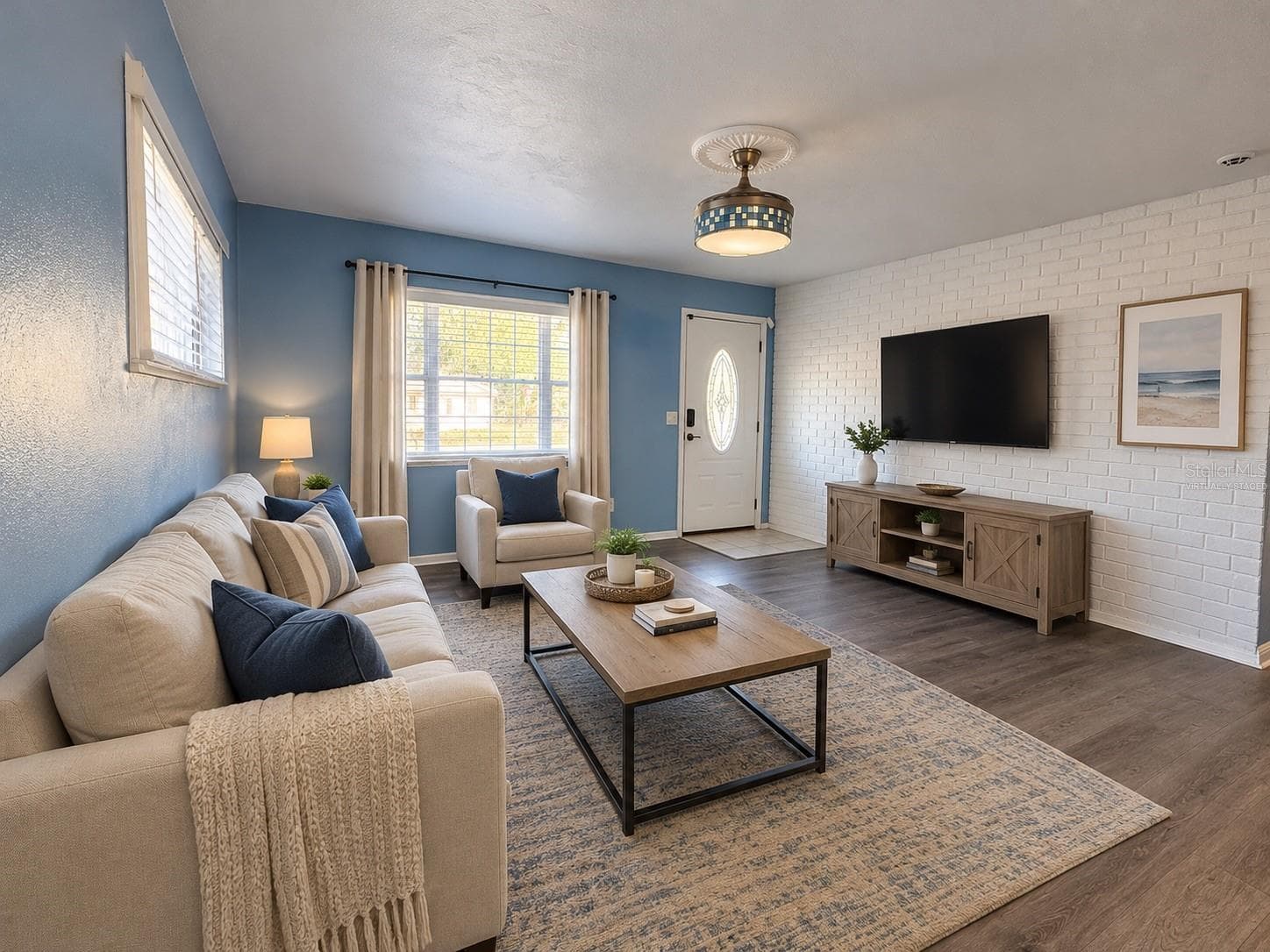 Living Room - Virtually Staged - 926 EVERETT ST, LAKE ALFRED