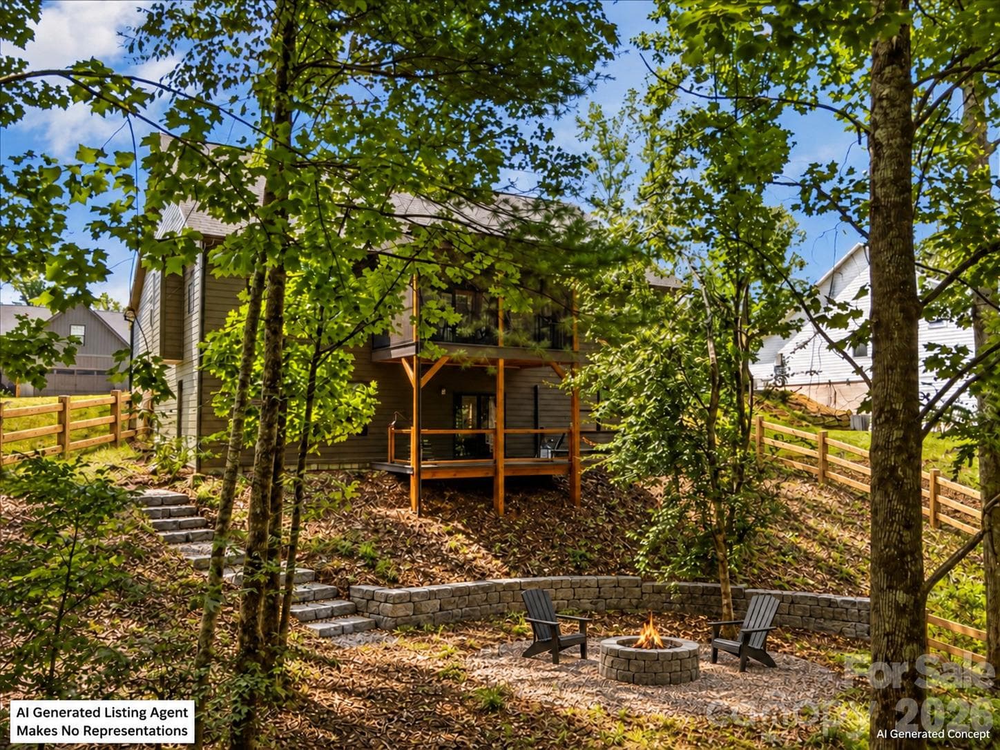 AI Generated Back Yard Ideas - 181 Byron Forest Drive, Horse Shoe