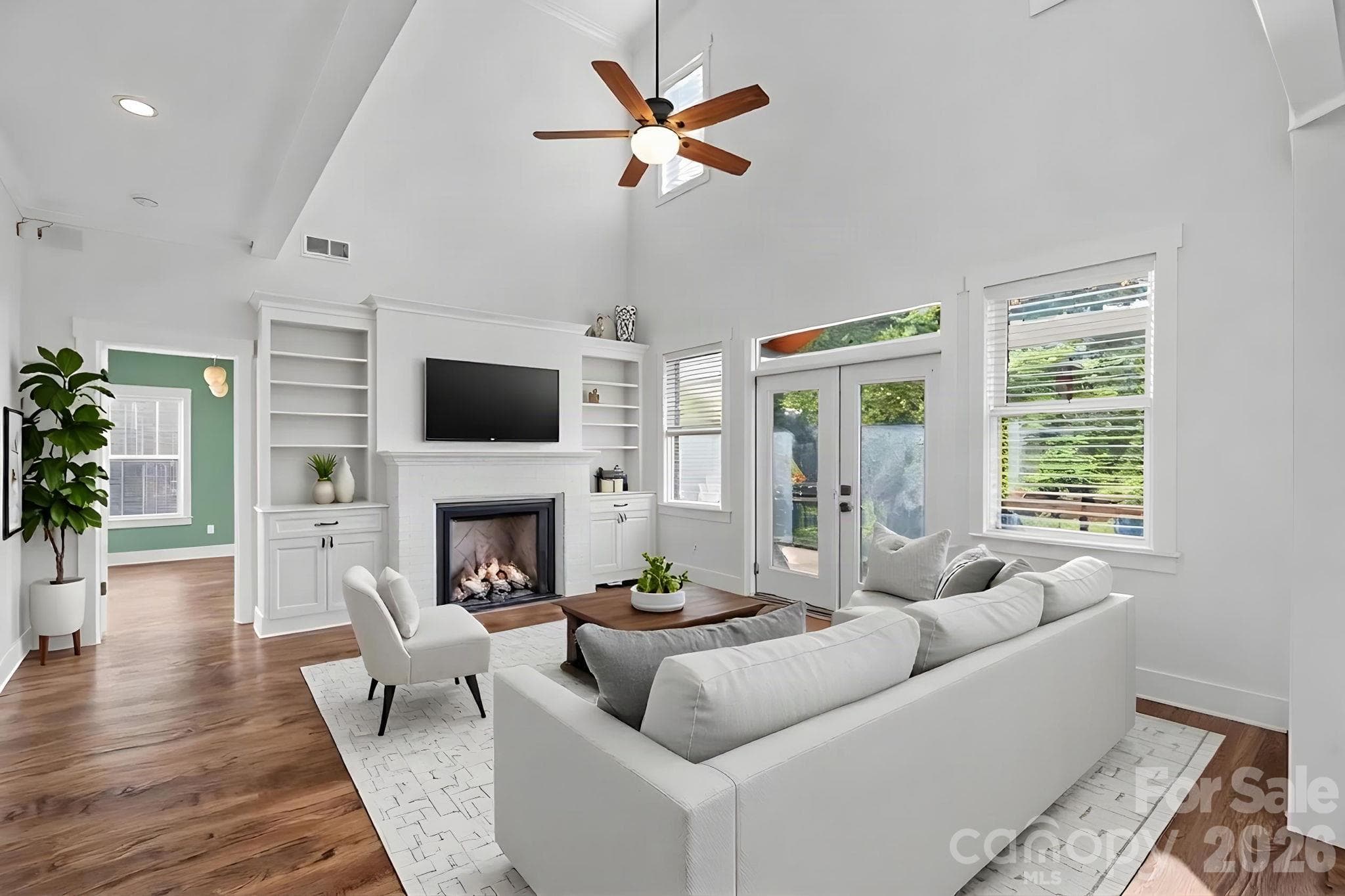 Two story great room (Virtually Staged) - 1333 Riverside Drive, Charlotte