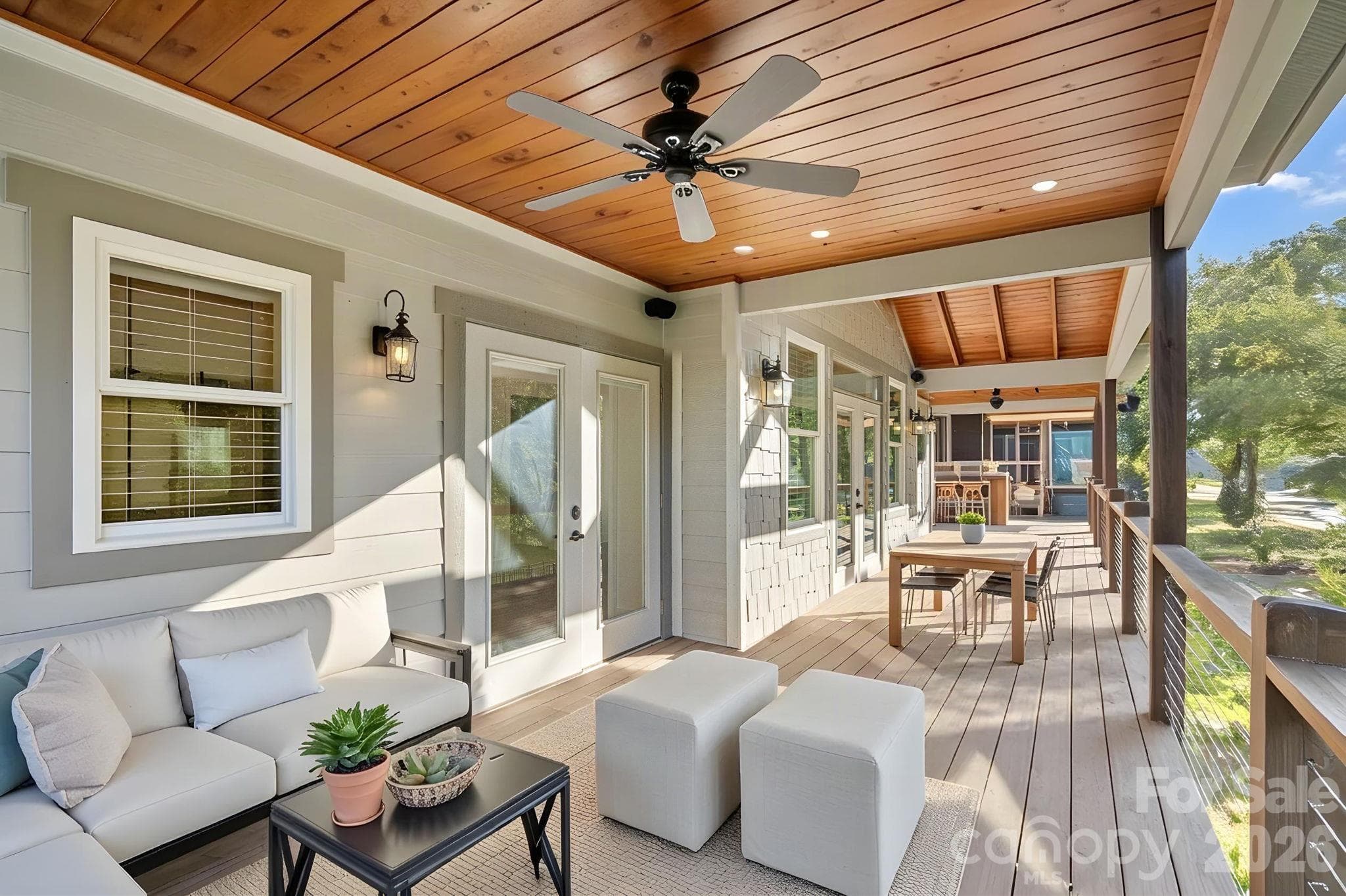 Extensive covered deck  (Virtually Staged) - 1333 Riverside Drive, Charlotte