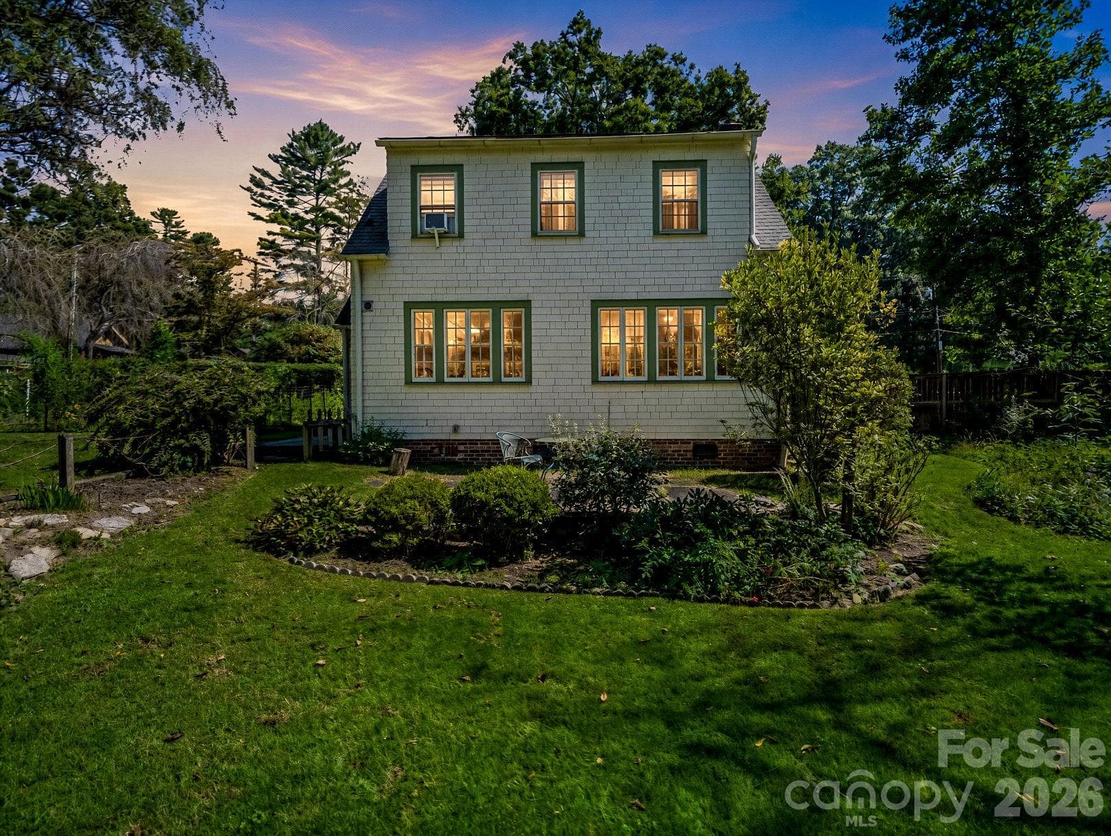 Twilight of the rear of the home - 323 Blythe Street, Hendersonville