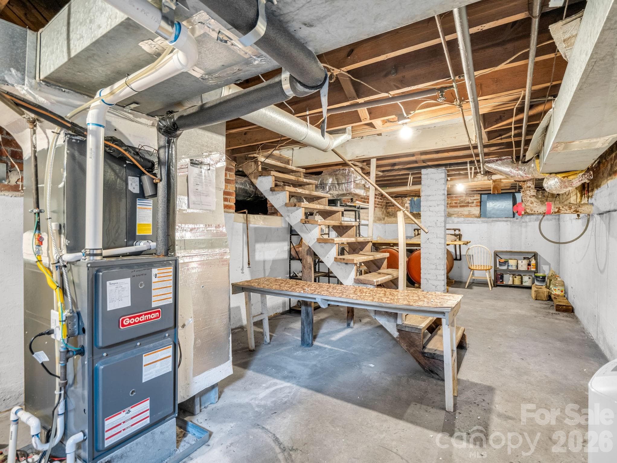 Basement with furnace and washer/dryer - 323 Blythe Street, Hendersonville