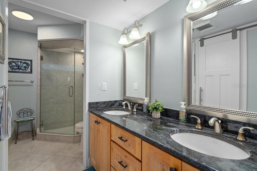 Primary Bath-Double vanity. - 1660 GULF BLVD #706, CLEARWATER
