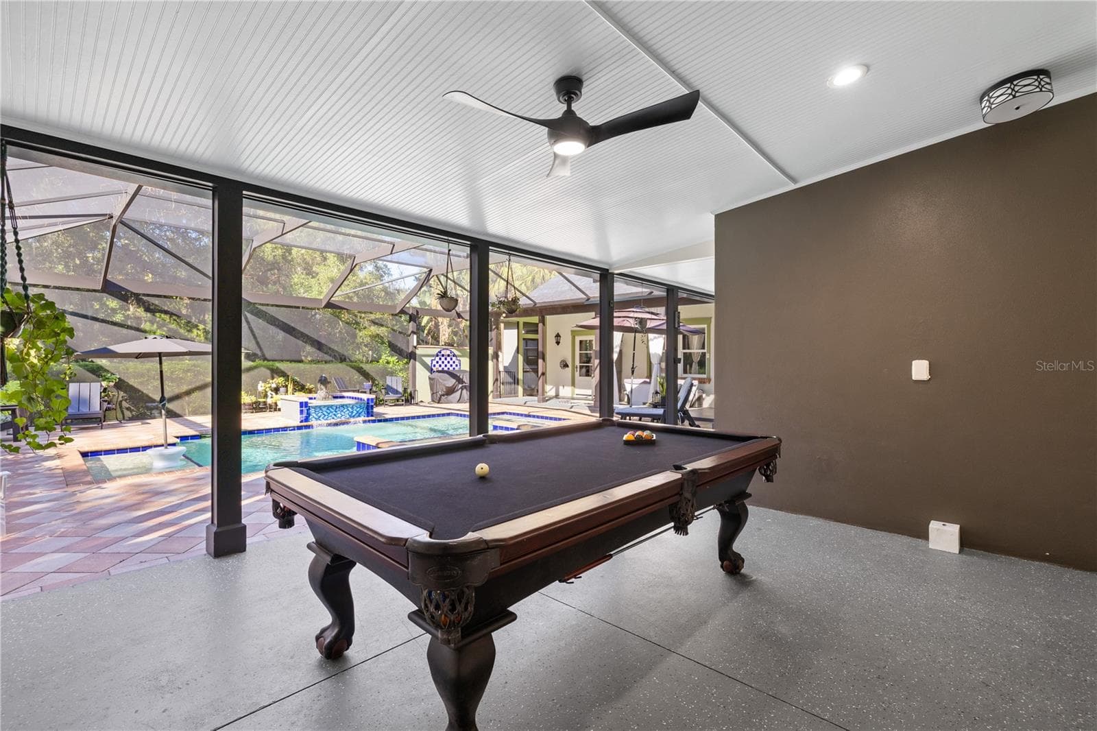 billiard area on pool deck - 5903 RIVER FOREST CIR, BRADENTON