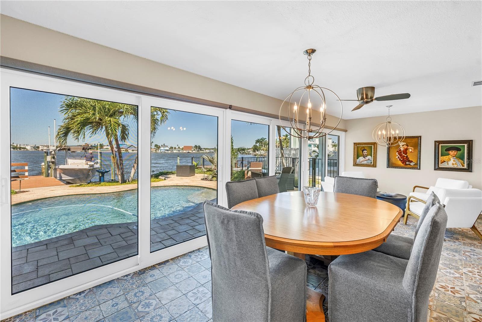 Dining Area with View of Pool and Water - 106 WALL ST, REDINGTON SHORES