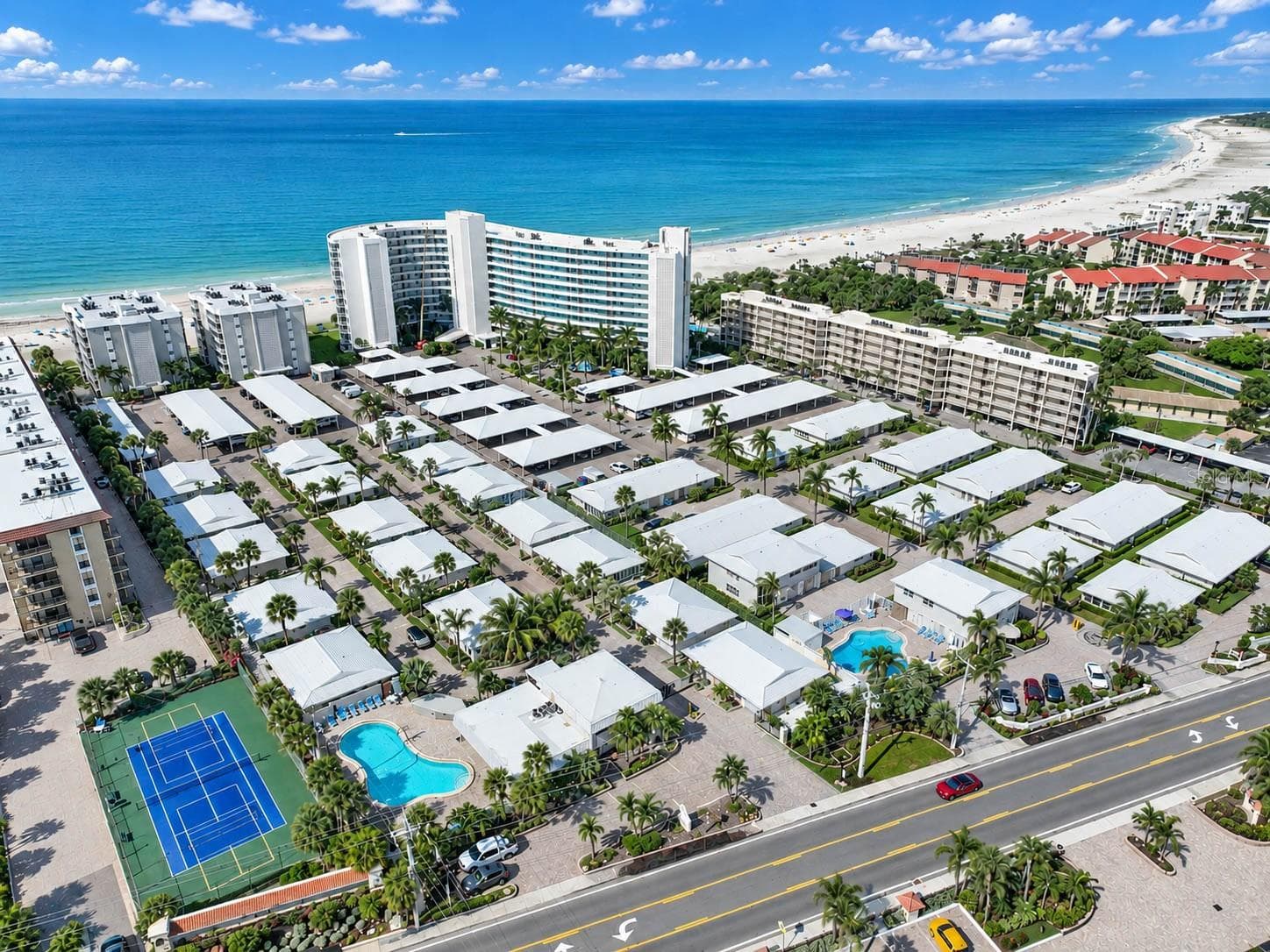 Aerial of the community and the Gulf - 6308 MIDNIGHT PASS RD #6, SARASOTA