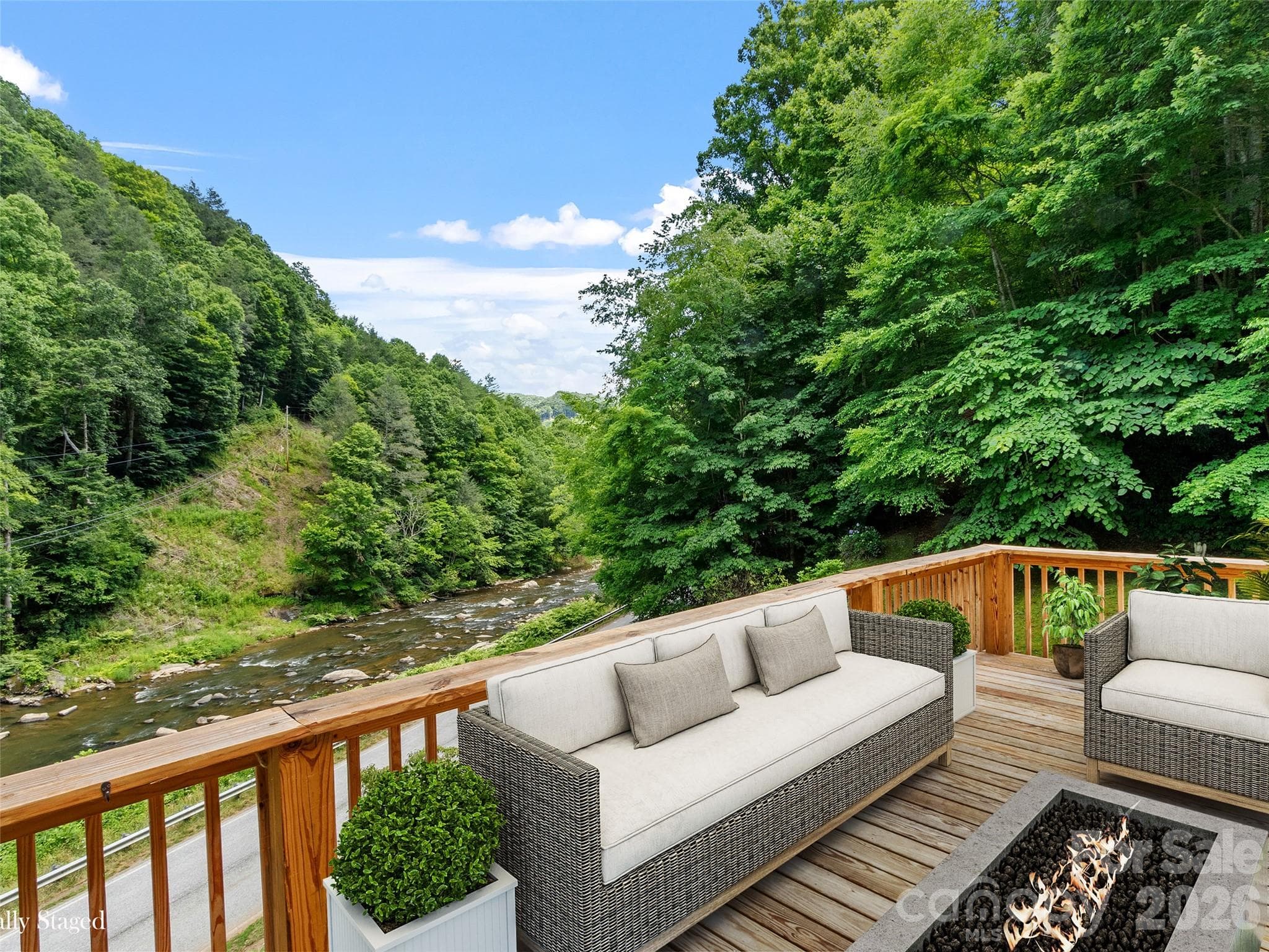 Virtually Staged, deck looking over river. - 12982 US HWY 19W None, Burnsville