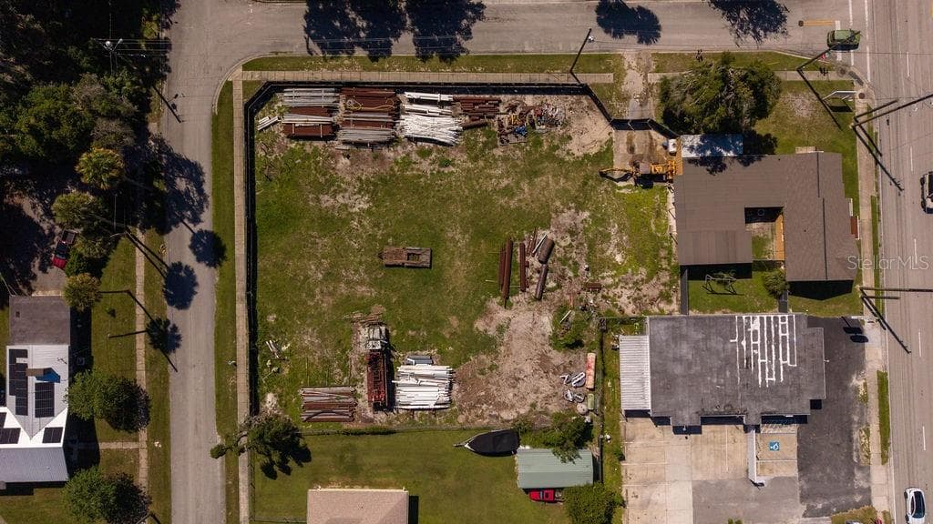 Aerial of property with frontage on 3 streets - 15-A, Voorhis and Dexter - 219 S SPRING GARDEN AVE, DELAND