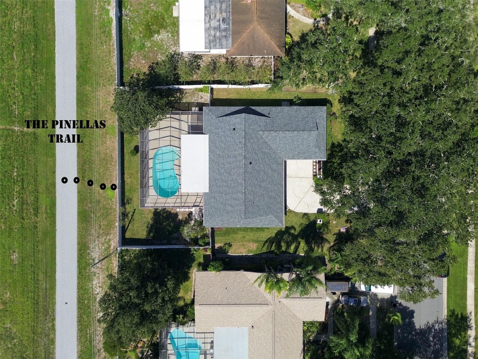 Arial showing Pinellas Trail - 2942 CLUBHOUSE DR W, CLEARWATER