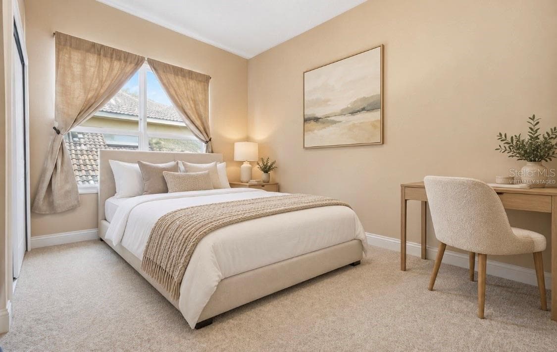 virtually staged bedroom 2 - 18004 LANAI ISLE DR, TAMPA