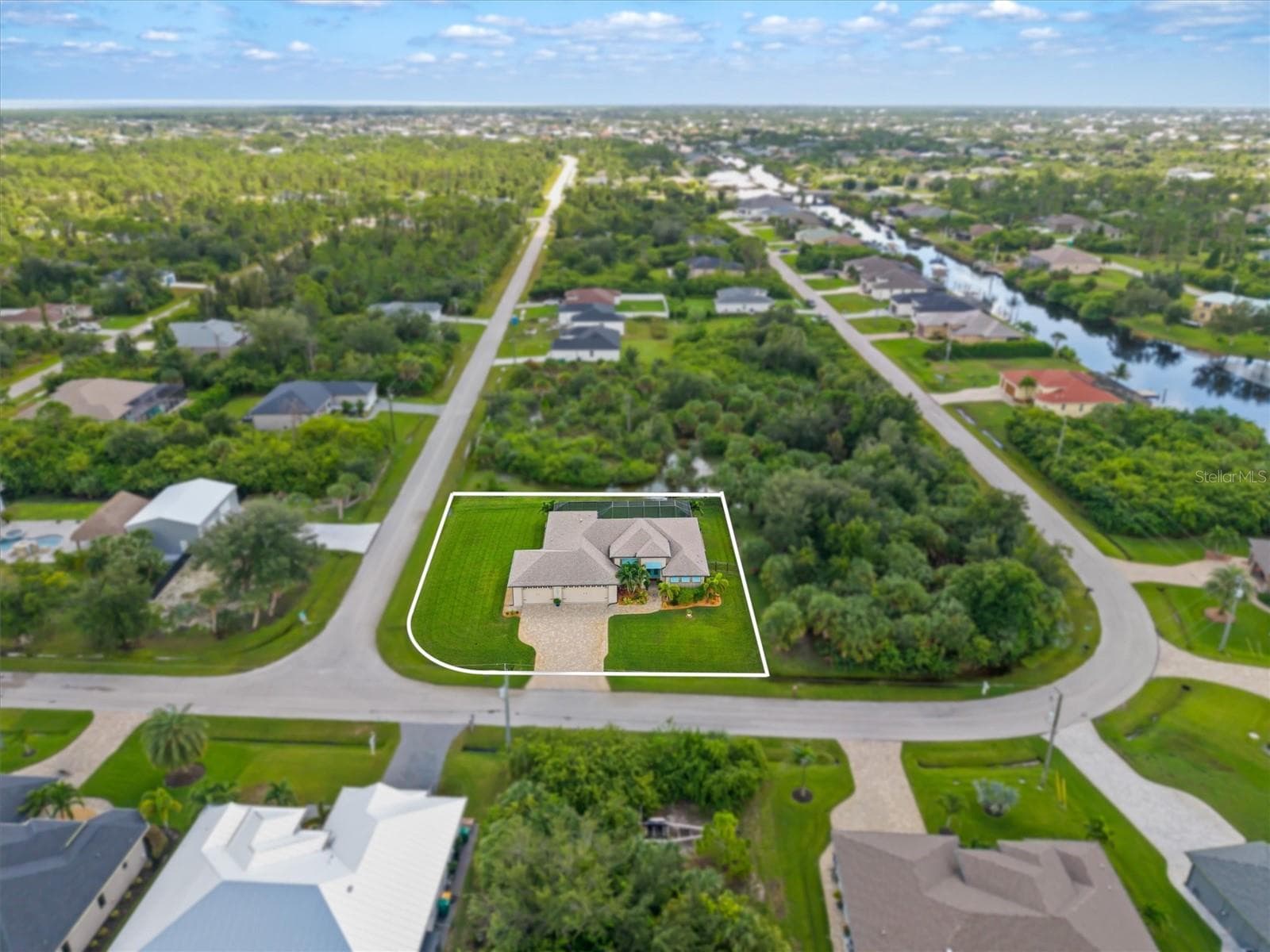 Aerial of Home Highlighted - 8414 DAFOE ST, PORT CHARLOTTE