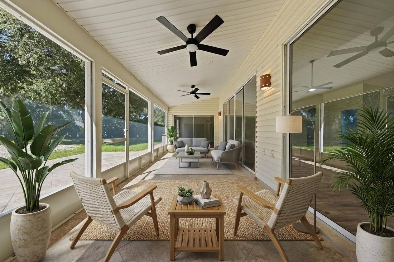 Oversized screened in Lanai - staged - 24809 RIVERBOAT BND, LEESBURG