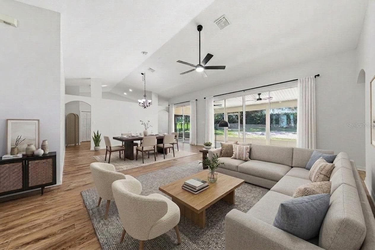 Open Living and Dining Room - Staged - 24809 RIVERBOAT BND, LEESBURG