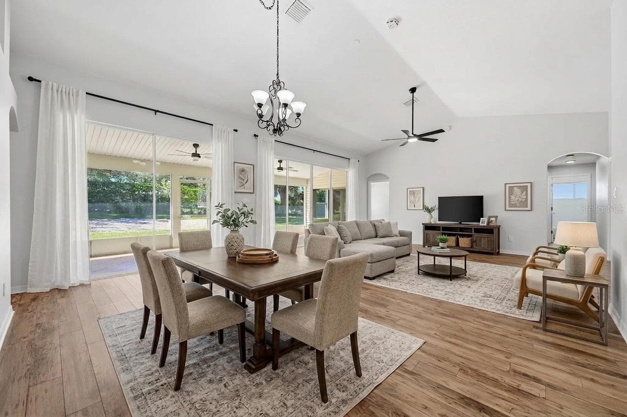 Open Living and Dining Room - Staged - 24809 RIVERBOAT BND, LEESBURG