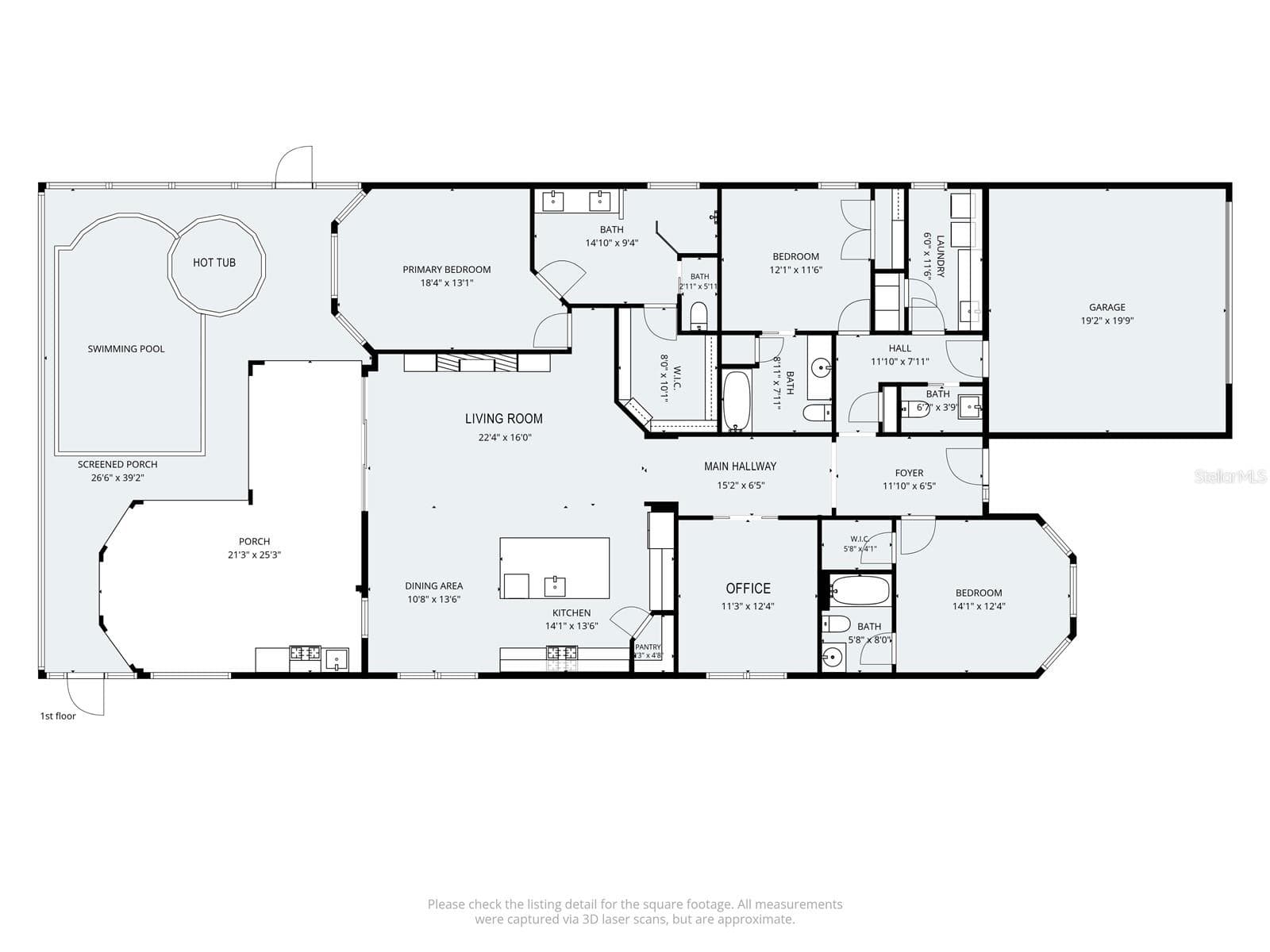Floor Plan w/ dimensions - 10813 CALLUNA DR, ODESSA