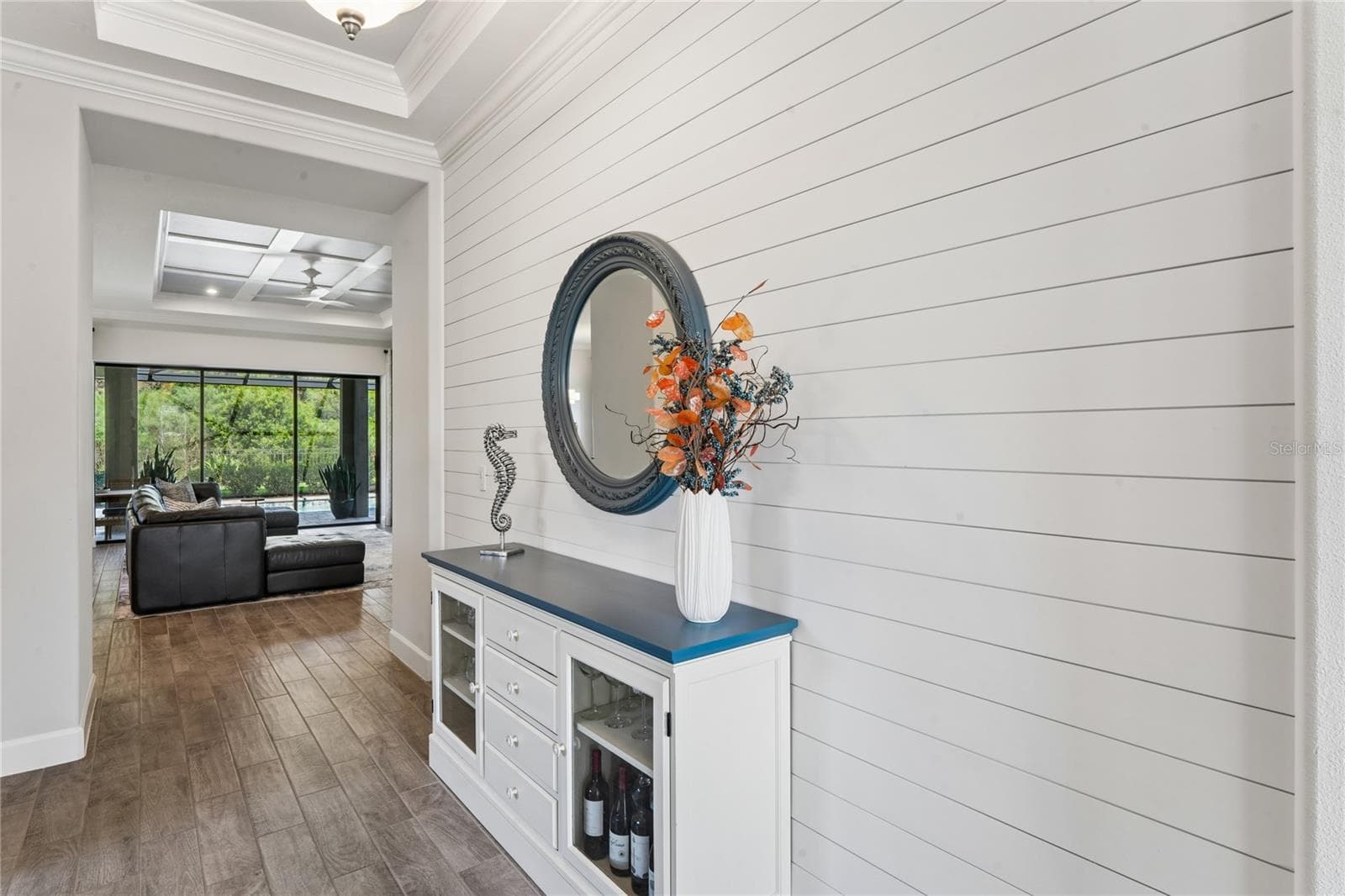 Shiplap wall in Foyer - 10813 CALLUNA DR, ODESSA