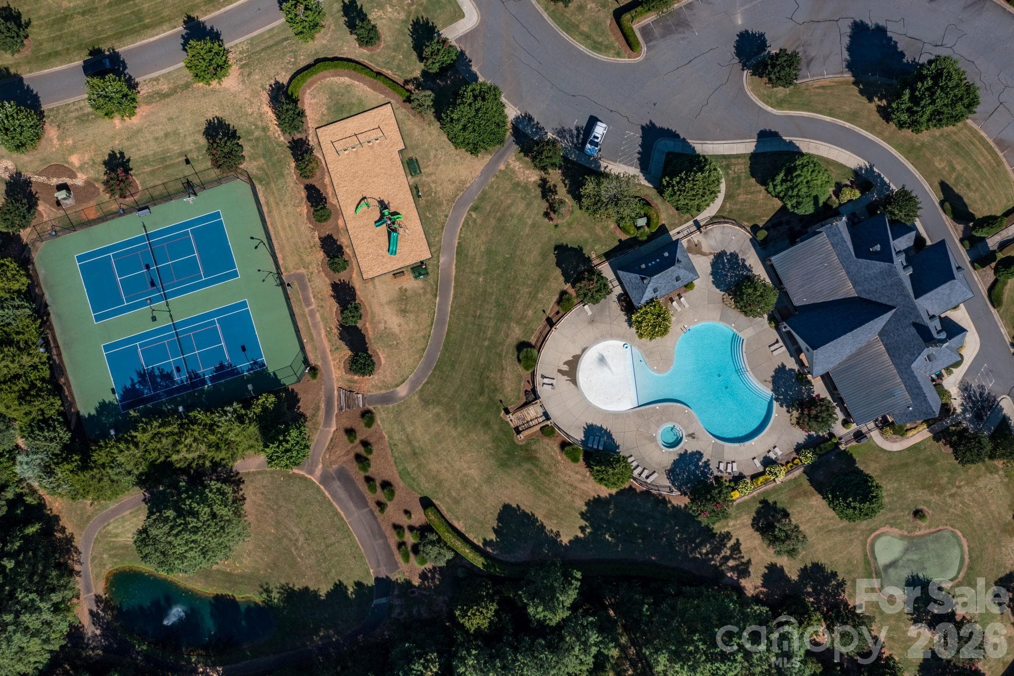 Clubhouse Amenities Aerial View - 4001 Deer Park Lane, Belmont