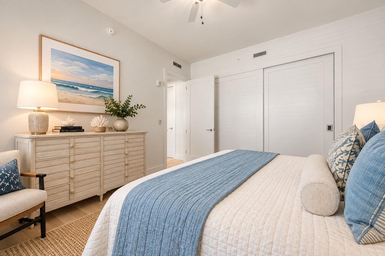 Virtually Staged- Guest Bedroom - 1155 N GULFSTREAM AVE #802, SARASOTA