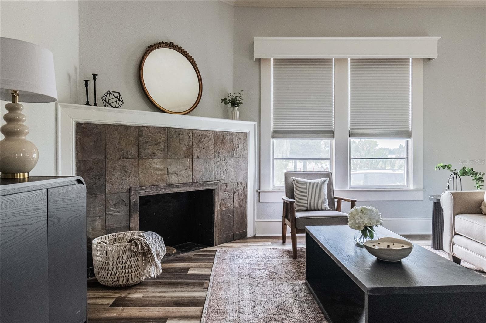 Living room with fireplace - 3575 STATE ROAD 60 E, BARTOW
