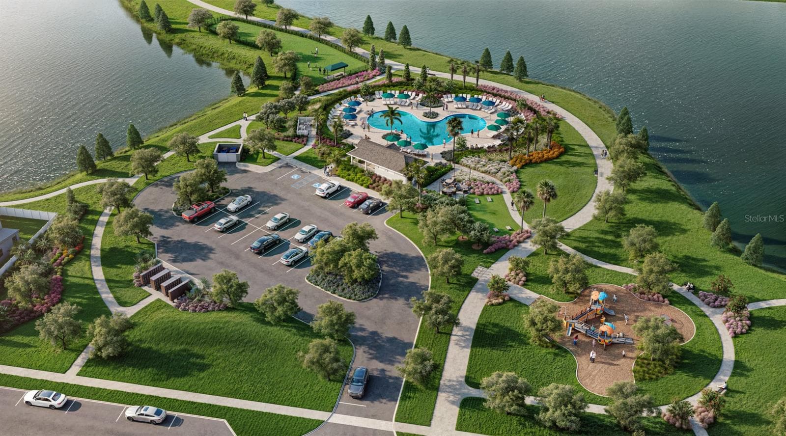 Lakeside at Satilla Community Pool, Playground, Dog Park and Walking Trail (Aerial View) - 5030 ORINOCO LN, ST CLOUD