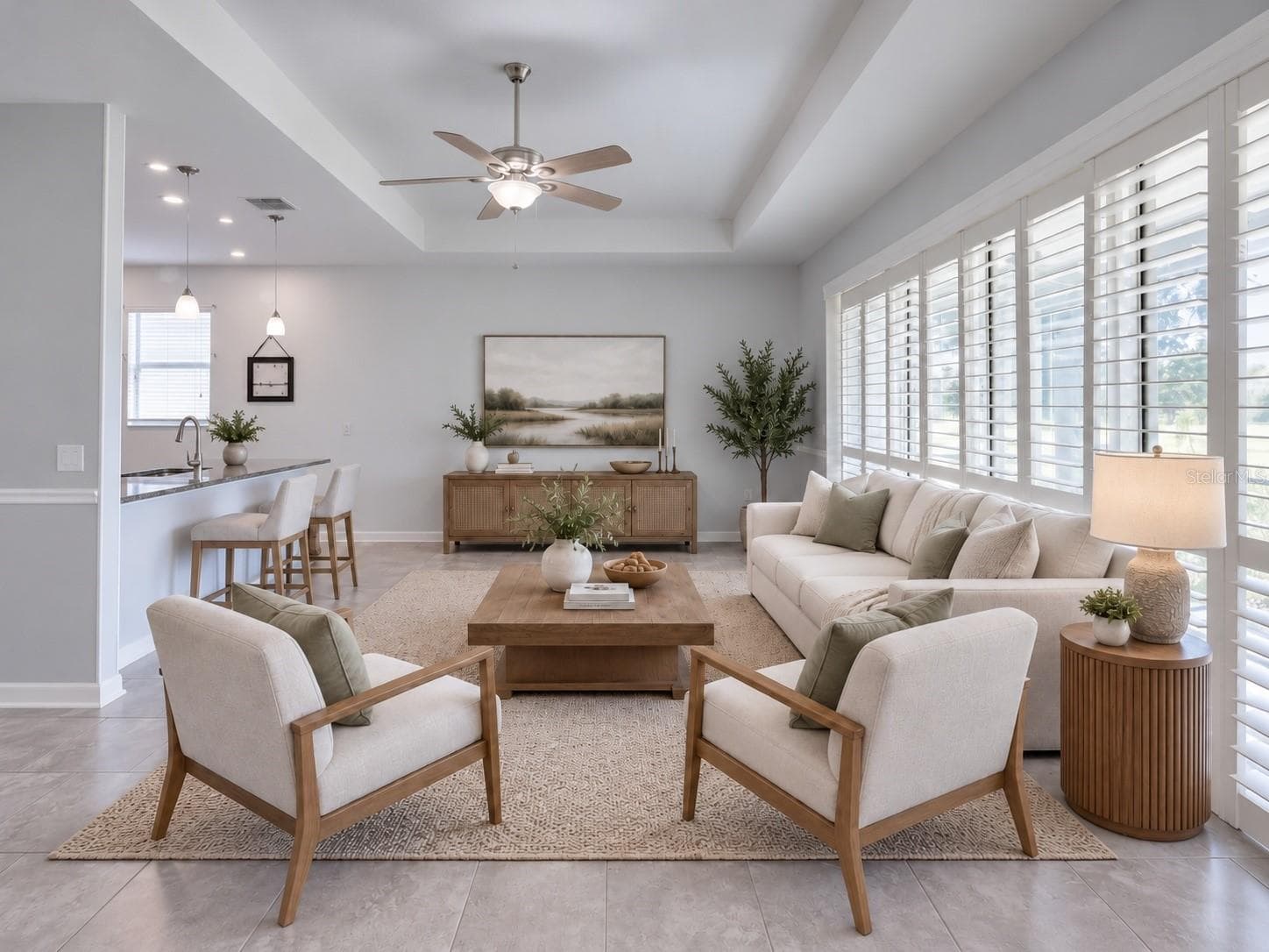 Virtual staged family room - 3516 KINLEY BROOKE LN, CLERMONT