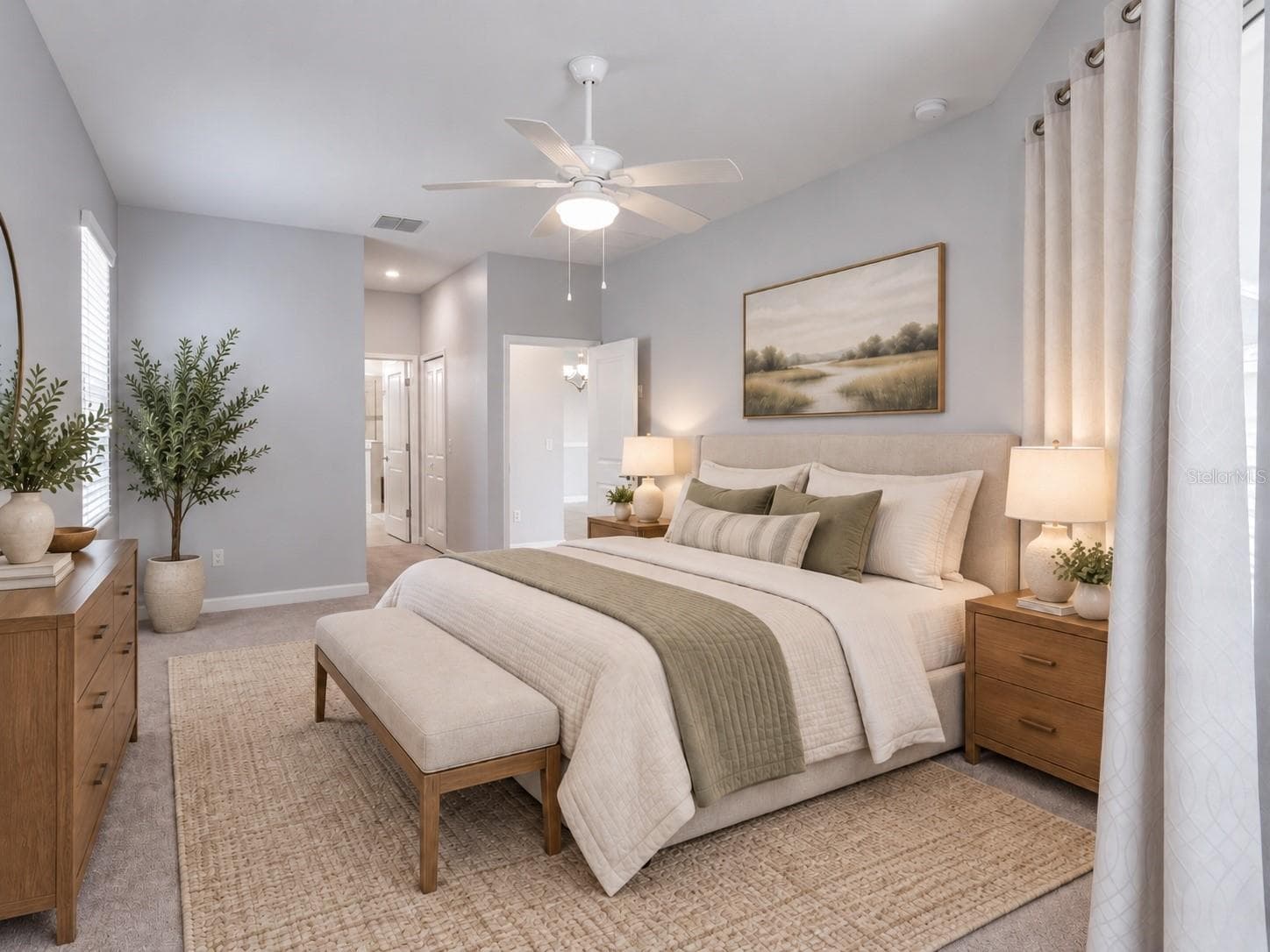 Virtual staged primary bedroom - 3516 KINLEY BROOKE LN, CLERMONT