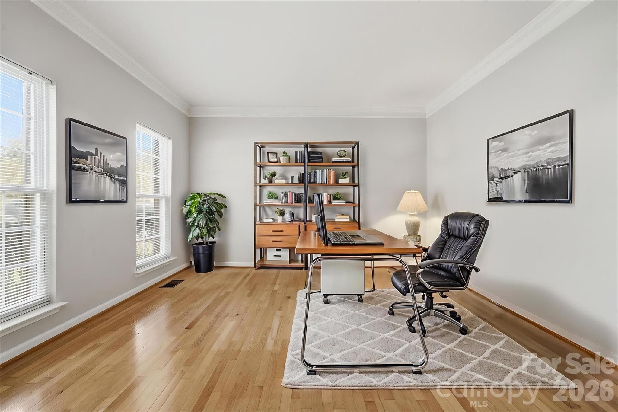 Virtually staged office or formal living room - 6211 Chavel Lane, Charlotte
