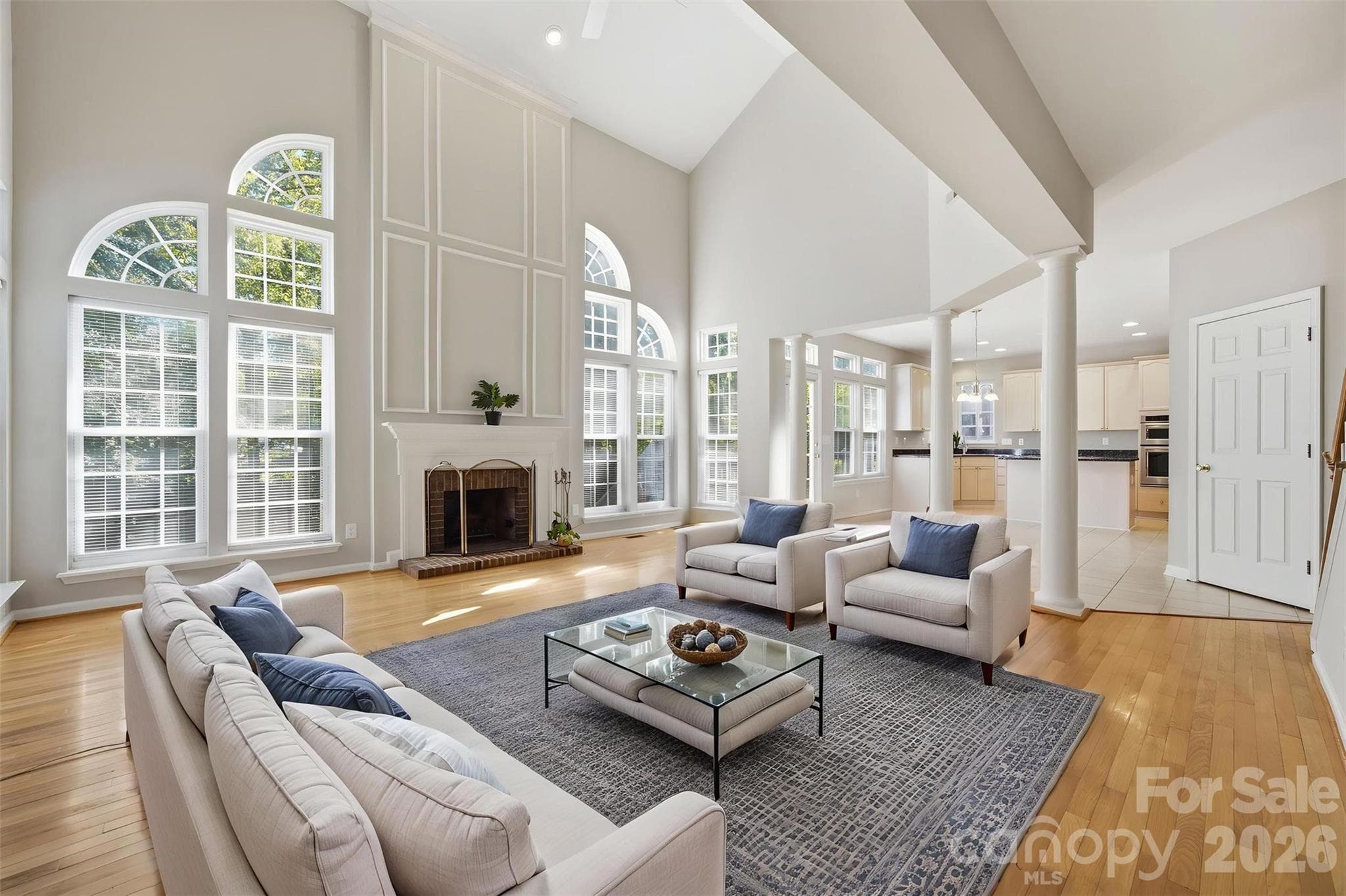 Virtually staged 2-story great room - 6211 Chavel Lane, Charlotte