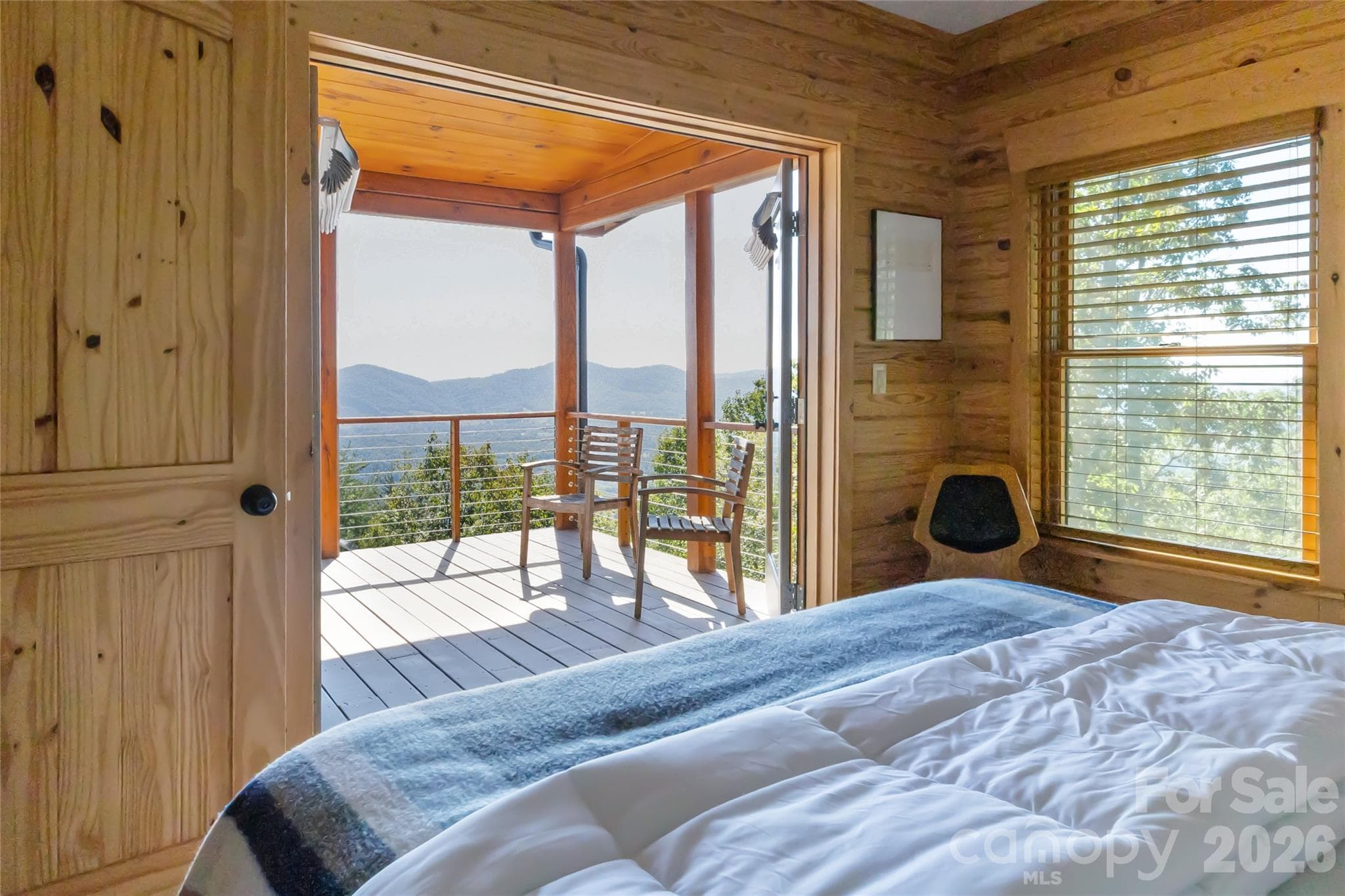 Main - Second Bedroom looking out to covered deck - 656 Arbra Mountain Way, Bostic