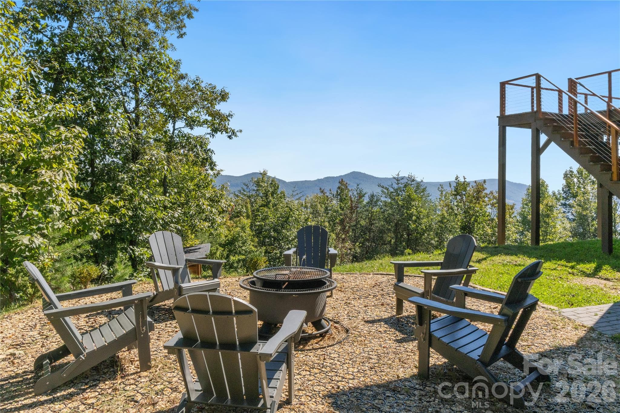Lower Level Lawn with Fire Pit - 656 Arbra Mountain Way, Bostic