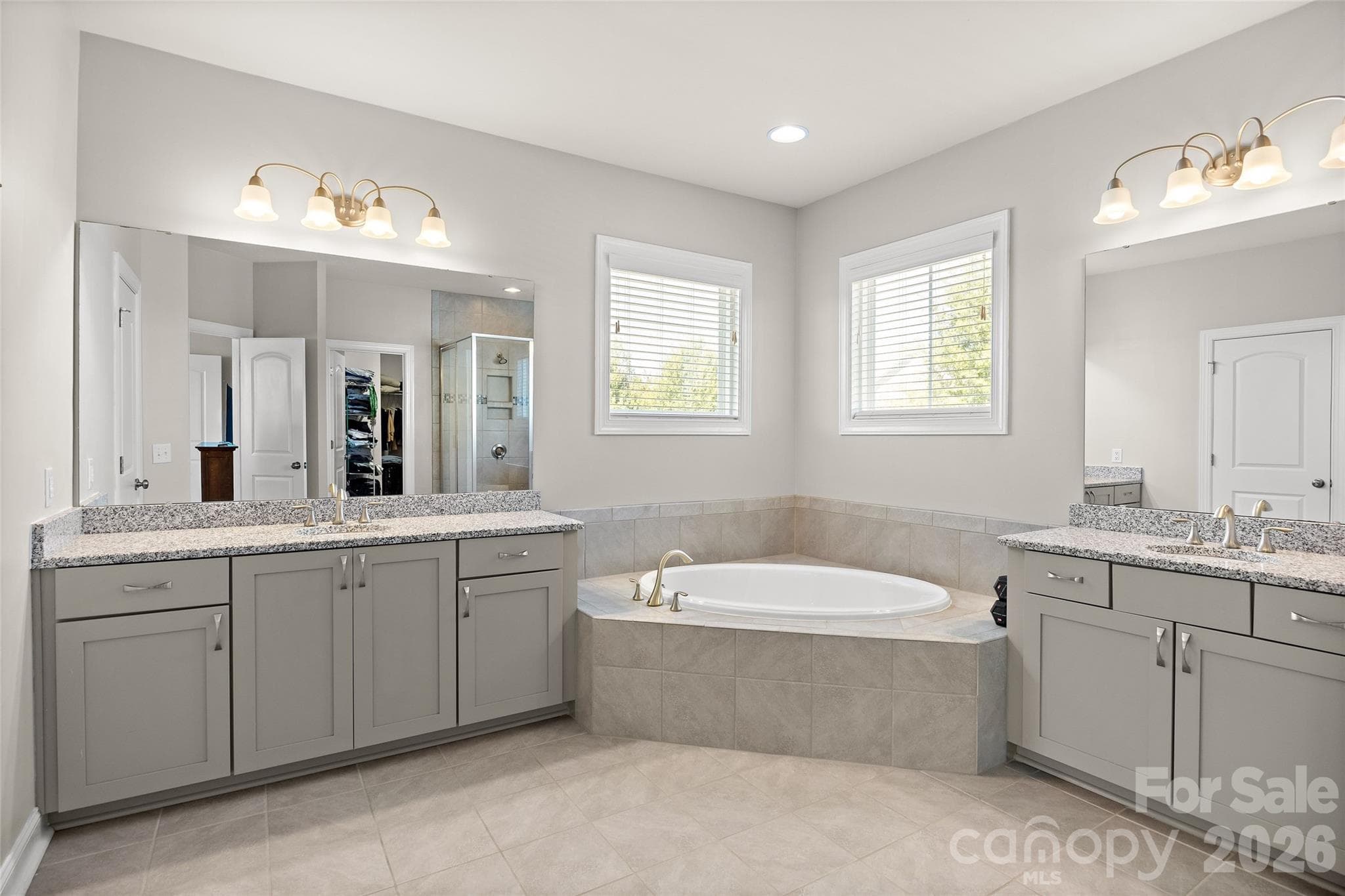 Double Vanities in Primary Bath - 1557 Cedar Park Drive, Pineville