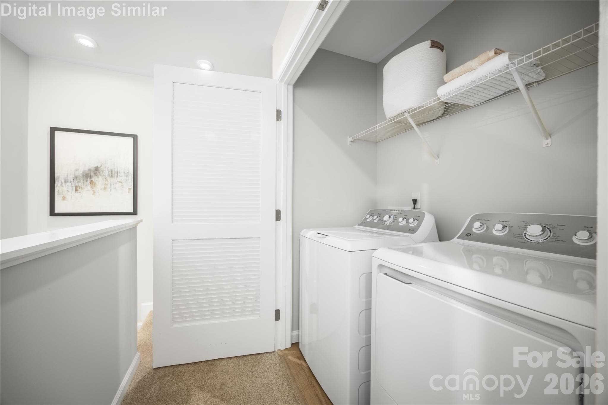 Laundry day made simple—washer and dryer included in a convenient upstairs closet for easy access and everyday efficiency. - 5215 Macvittie Lane, Charlotte