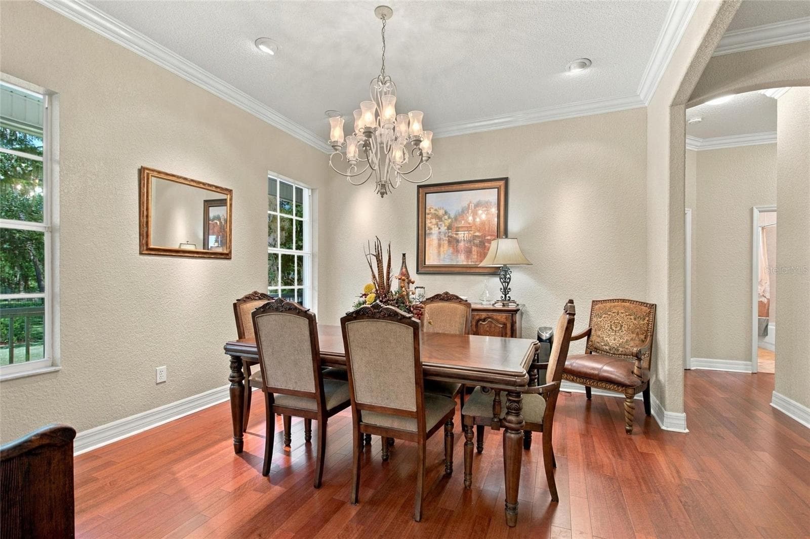 Formal dining room.  Doorway to the right leads into the guest rooms area. - 4108 N FORBES RD, PLANT CITY
