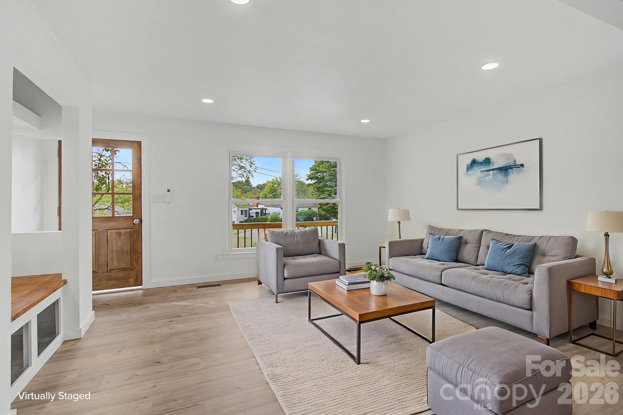 AI staged photo of Living Room - 14 Kirby Place, Asheville