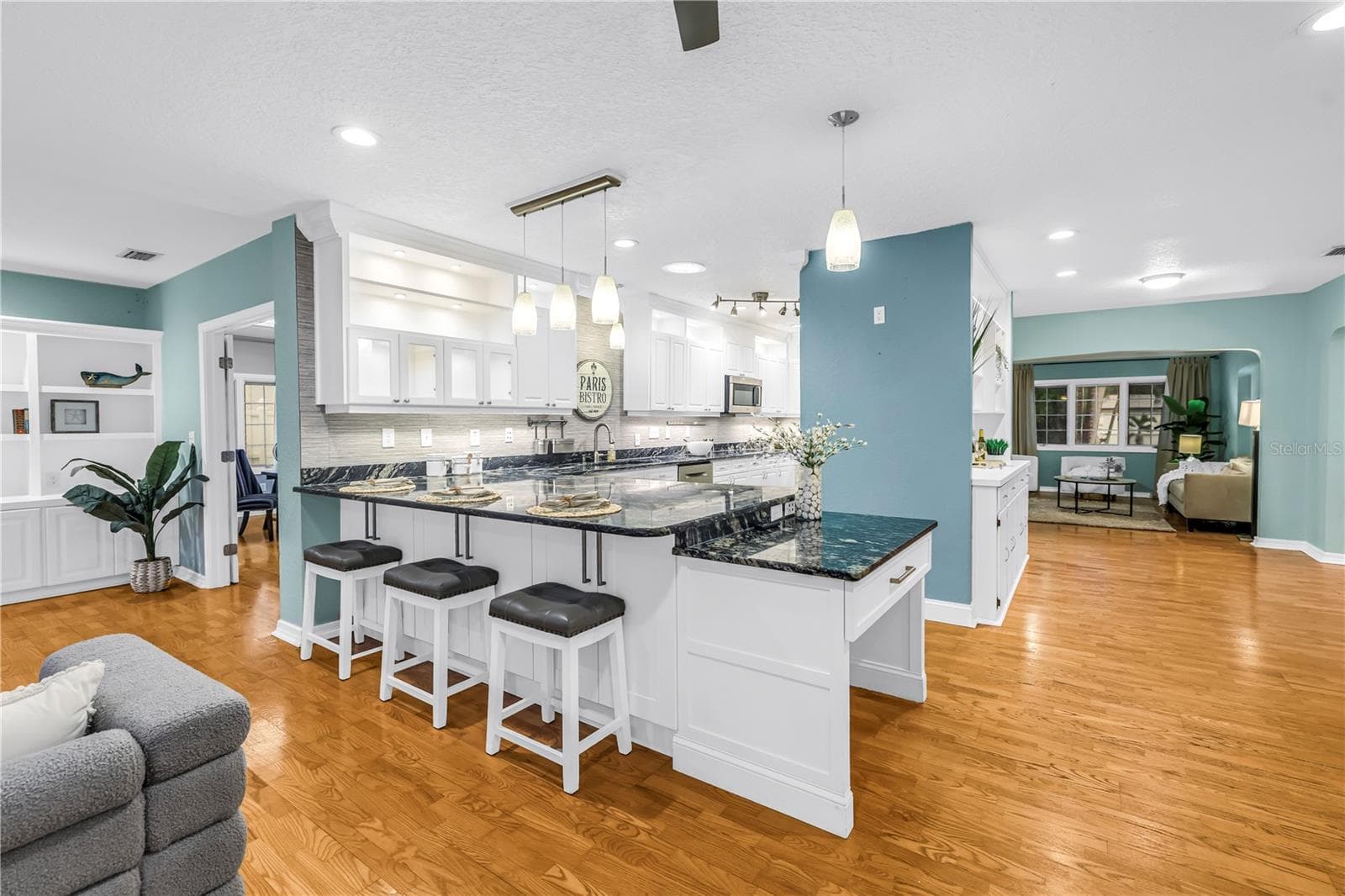 Modern lighting, illuminated cabinetry, sun tubes for natural light, and a dedicated built-in study/management area. - 146 GIRALDA BLVD NE, ST PETERSBURG