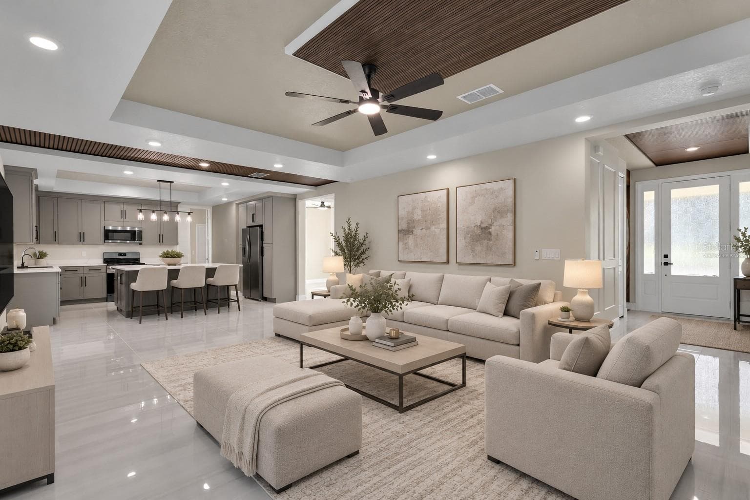 Virtually Staged-Living Room Option 1 - 4880 BARNA AVE, TITUSVILLE