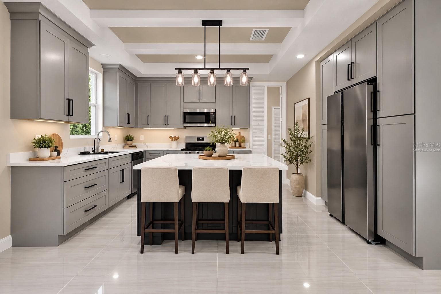 Virtually Staged-Kitchen - 4880 BARNA AVE, TITUSVILLE