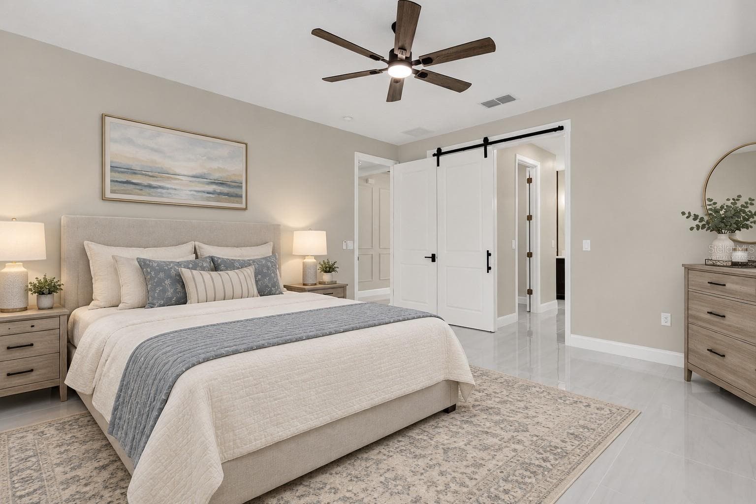 Virtually Staged-Master Bedroom - 4880 BARNA AVE, TITUSVILLE