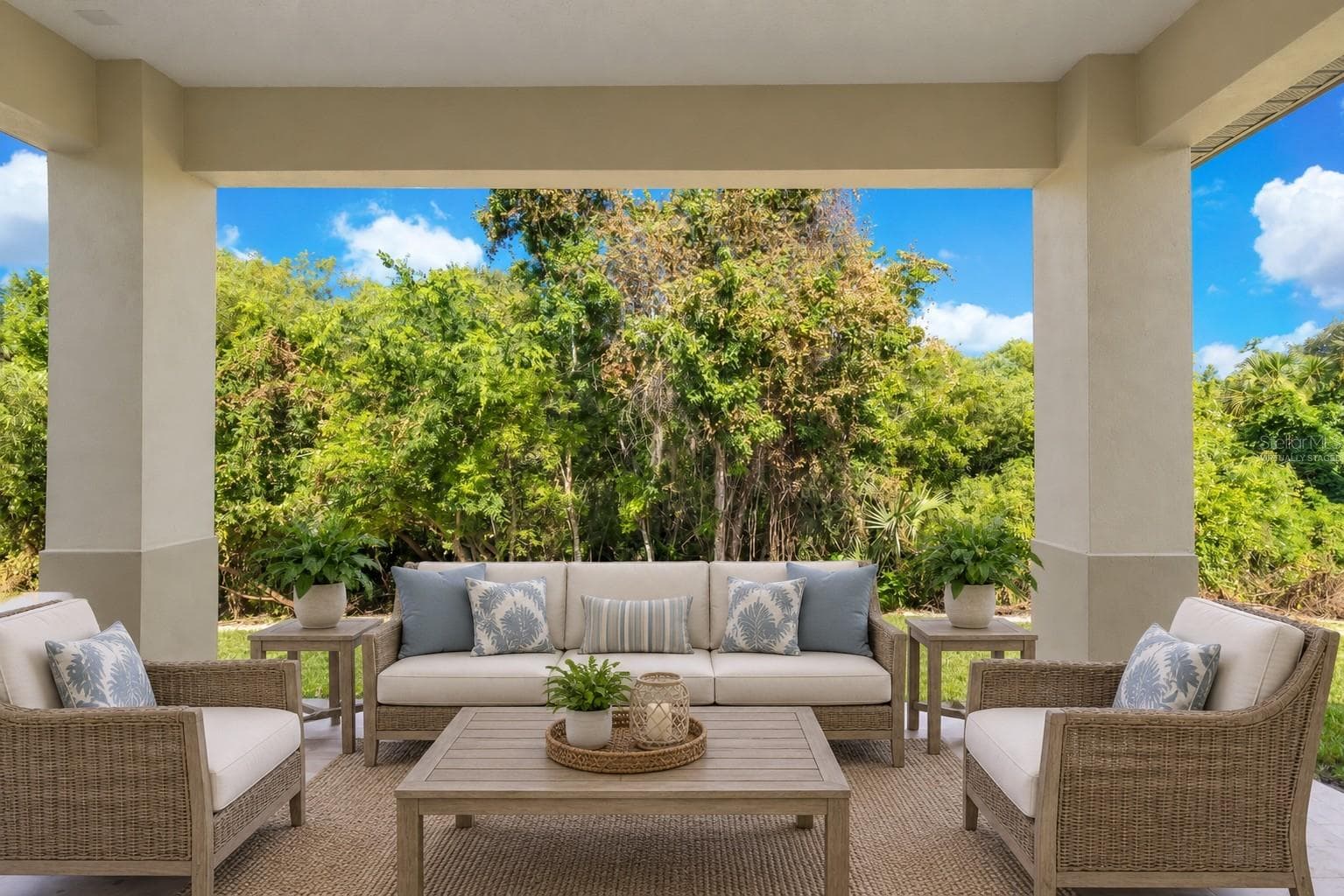 Virtually Staged-Covered Porch - 4880 BARNA AVE, TITUSVILLE