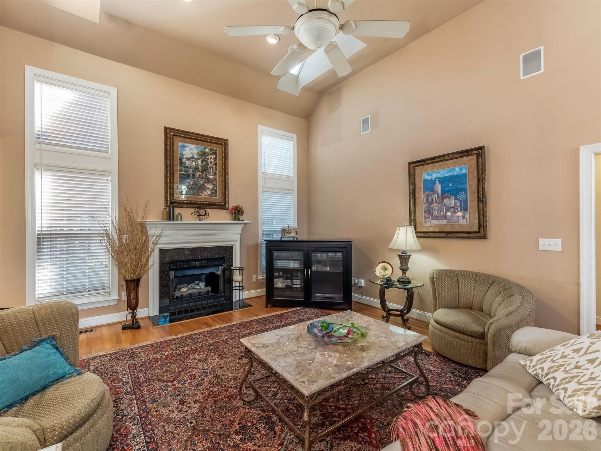 Great room with fireplace - 714 Corinthian Place, Charlotte